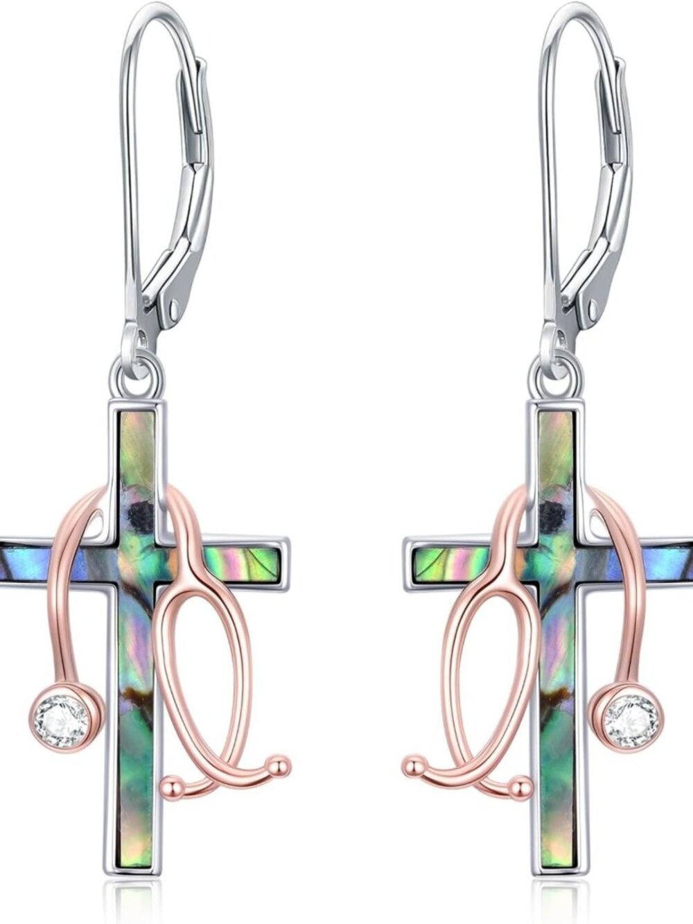 Heart Dangle Earrings - 925 Sterling Silver Leverback, Music & Art Gifts for